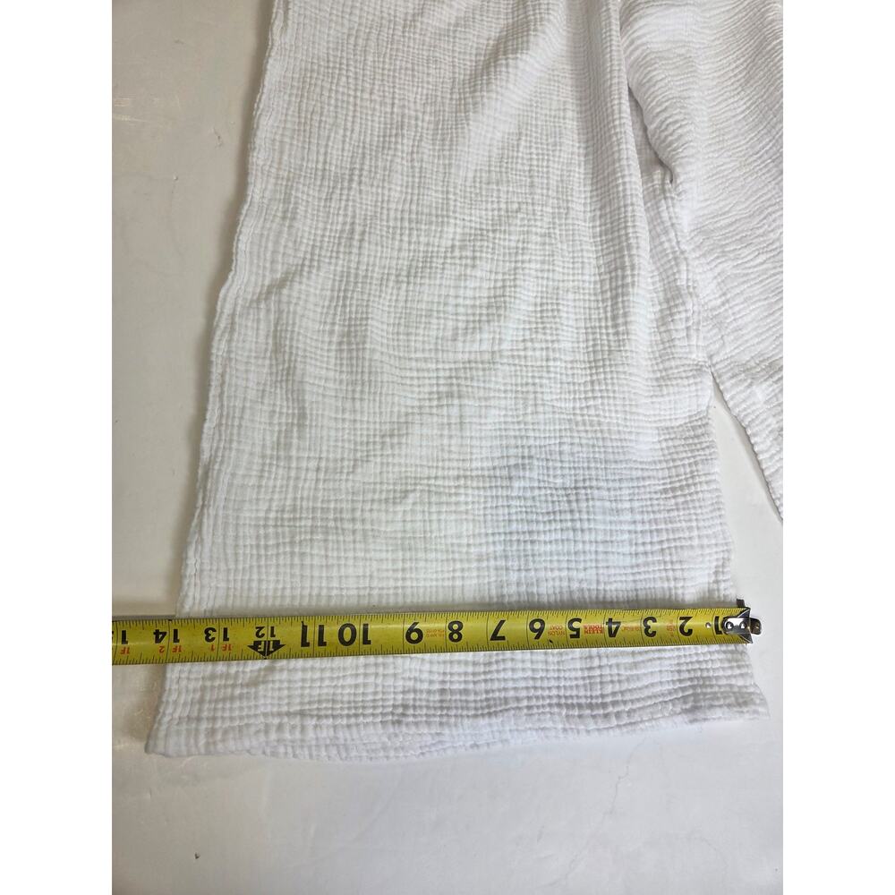 Aerie Cotton Gauzy Cotton White Cropped Pants Swim Cover Large Wide Leg - Picture 5 of 6